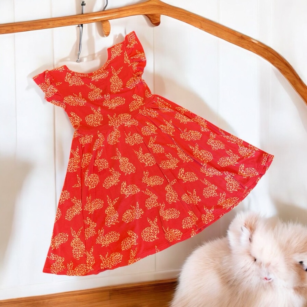 Posh Peanut Lana Bunny Ruffled Cap Sleeve Twirl Dress